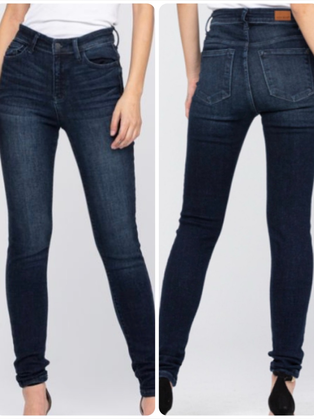 Judy Blue Skinny Jeans Dark Wash Mid Rise Stretch Size 7 28” Inseam